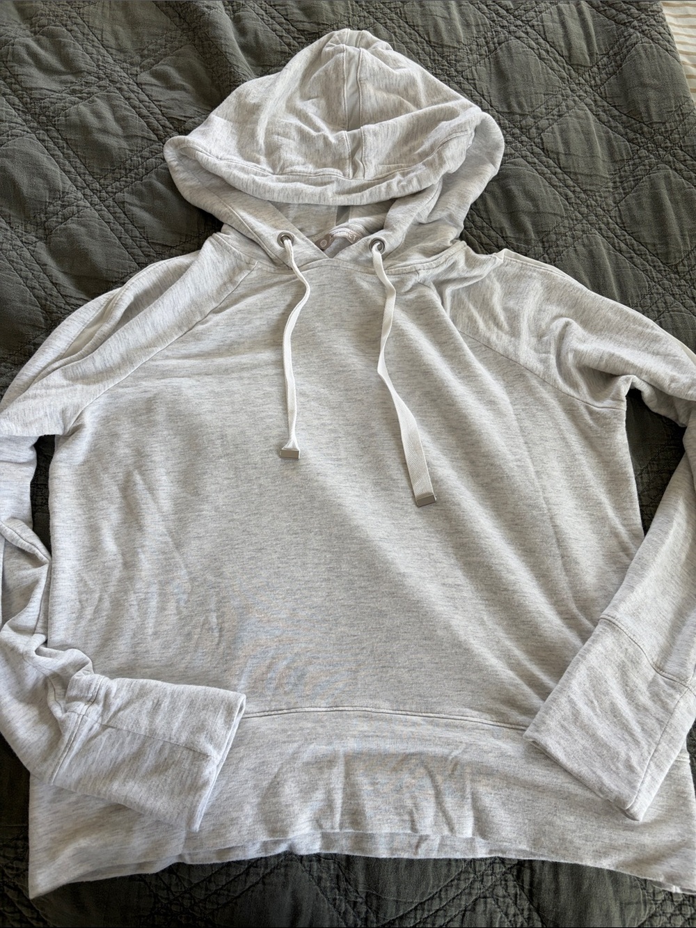 Athleta Women’s Lightweight Hooded Pullover Sweatshirt - Light Gray